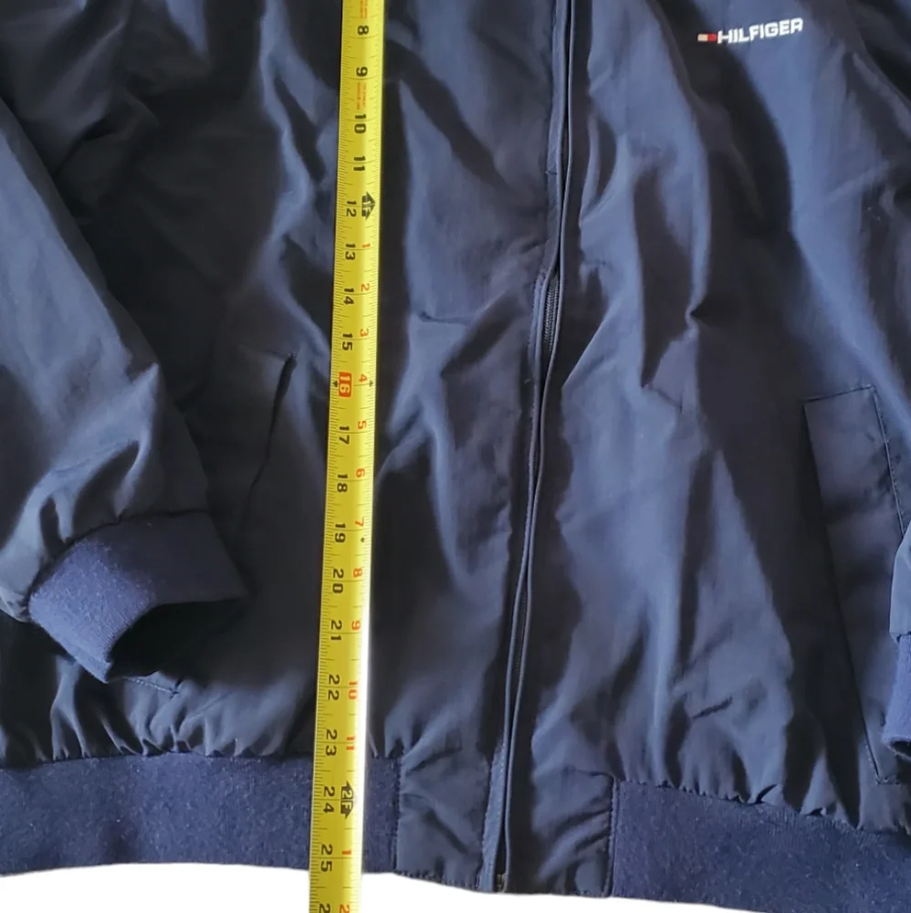 Tommy Hilfiger Blue Hooded Nylon Men's Jacket Large.